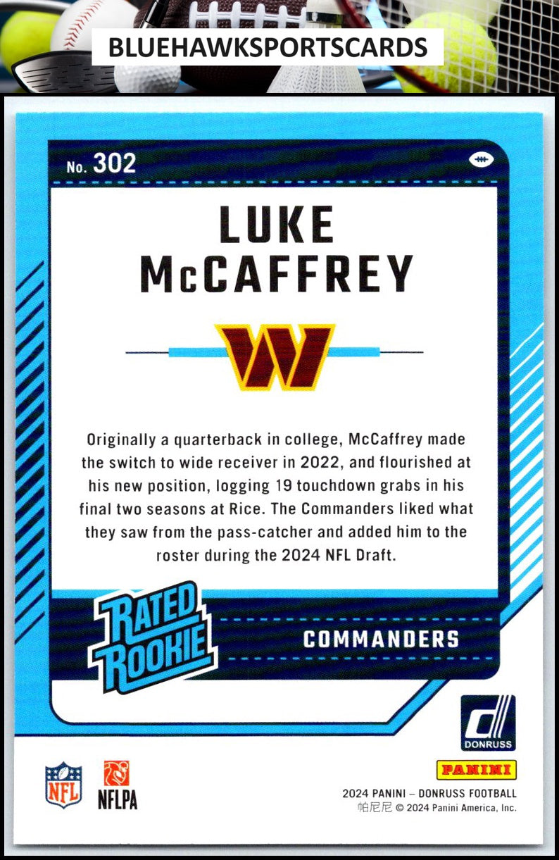 2024 Donruss #302 Luke McCaffrey