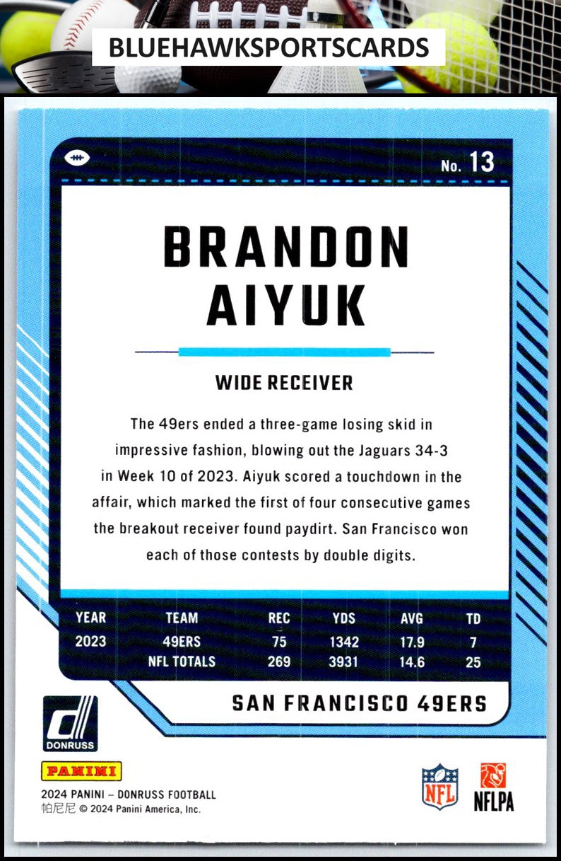 2024 Donruss #13 Brandon Aiyuk