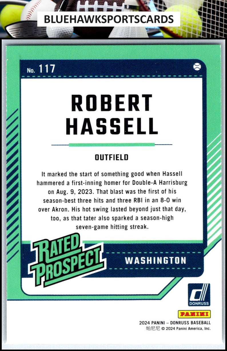 2024 Donruss #117 Robert Hassell Red and Blue