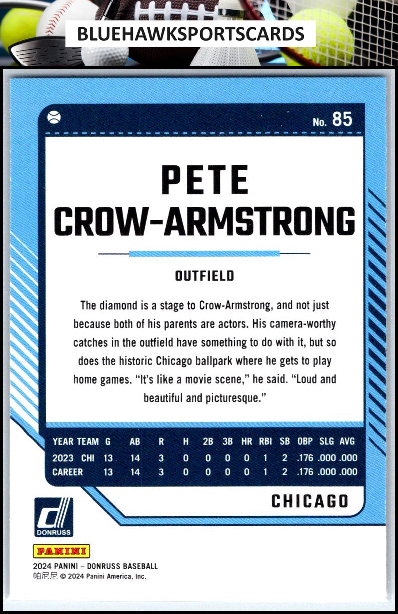 2024 Donruss #85 Pete Crow-Armstrong Red and Blue