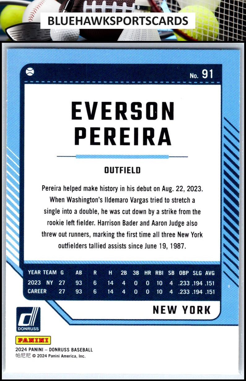 2024 Donruss #91 Everson Pereira Red and Blue