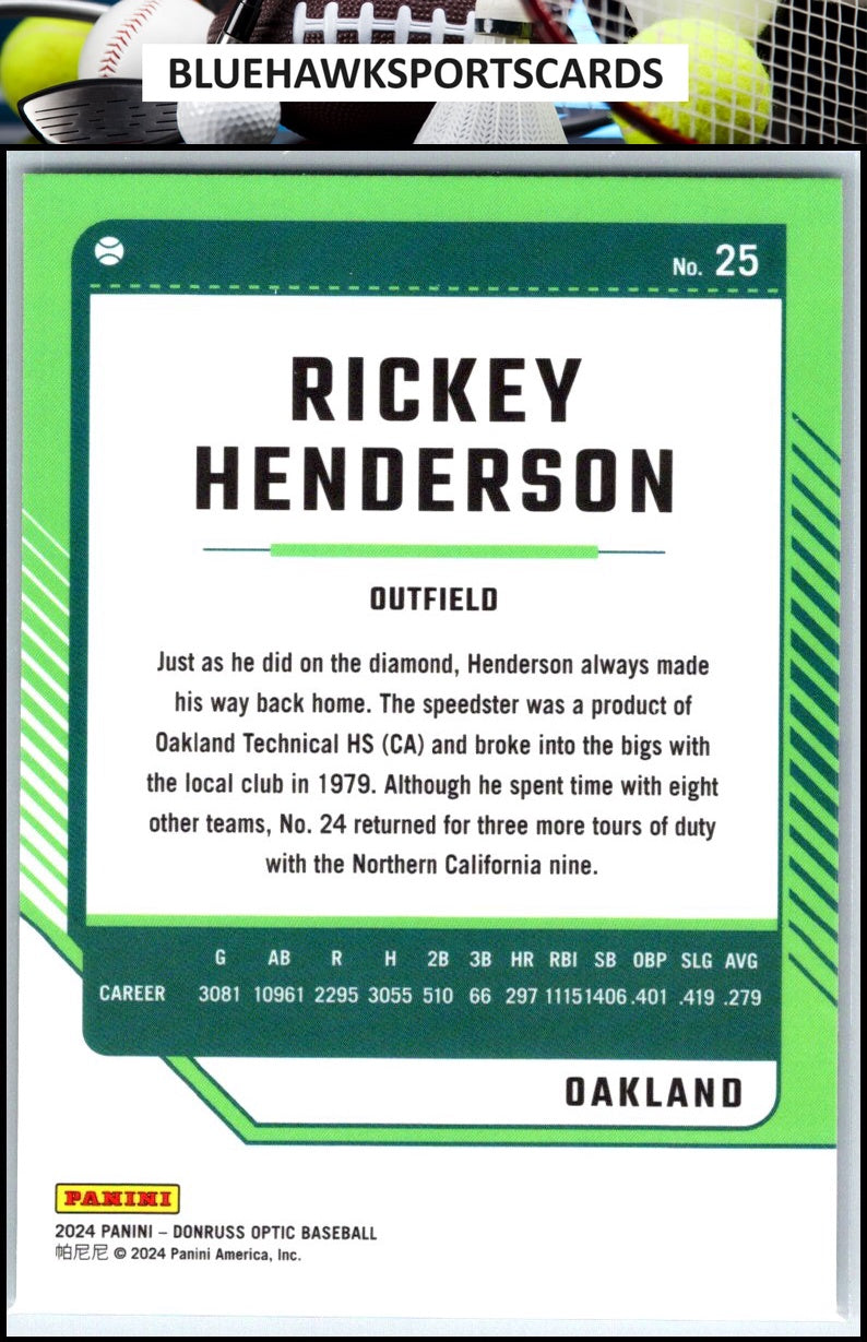 2024 Donruss #25 Rickey Henderson Optic