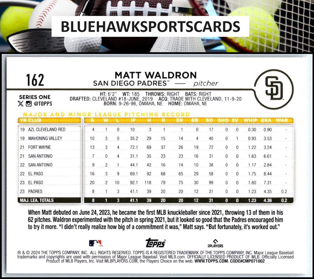 2024 Topps #162 Matt Waldron