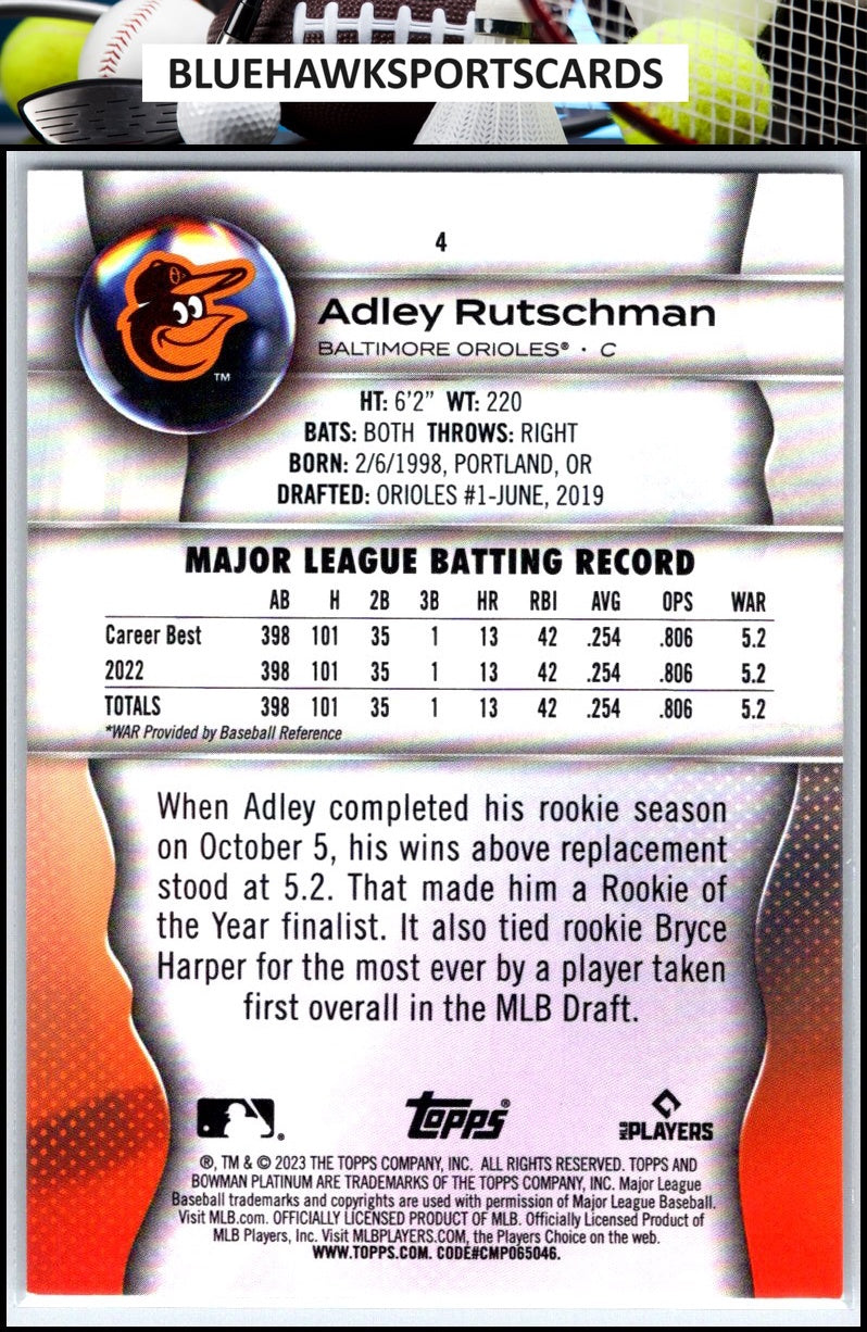 2023 Bowman Platinum #4 Adley Rutschman