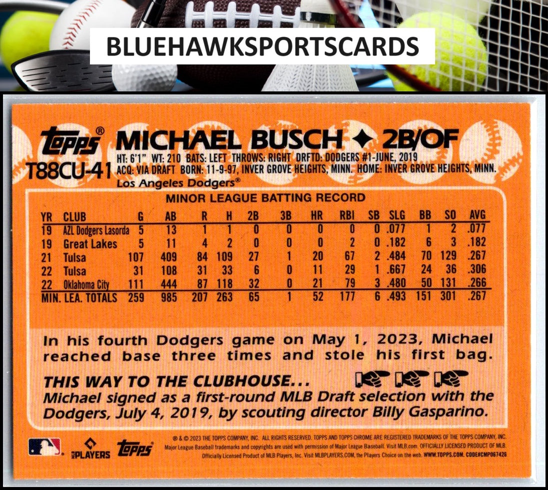 2023 Topps Update #T88CU-41 Michael Busch 1988 Topps Baseball 35th Chrome