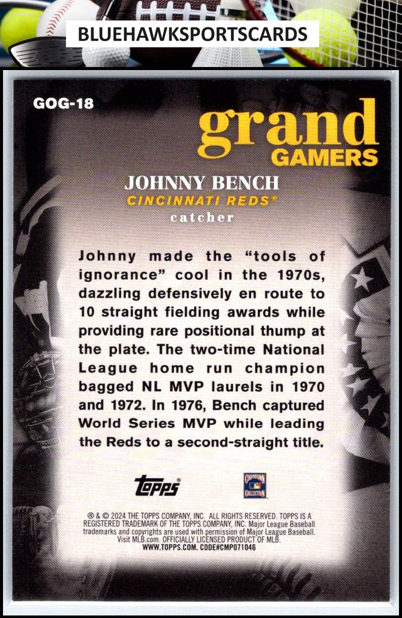 2024 Topps #GOG-18 Johnny Bench Grand Gamers
