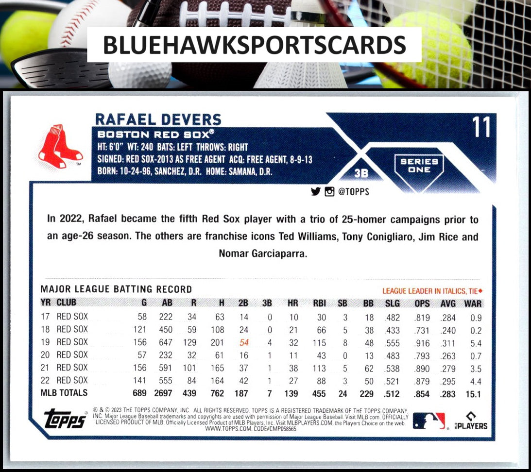 2023 Topps #11 Rafael Devers