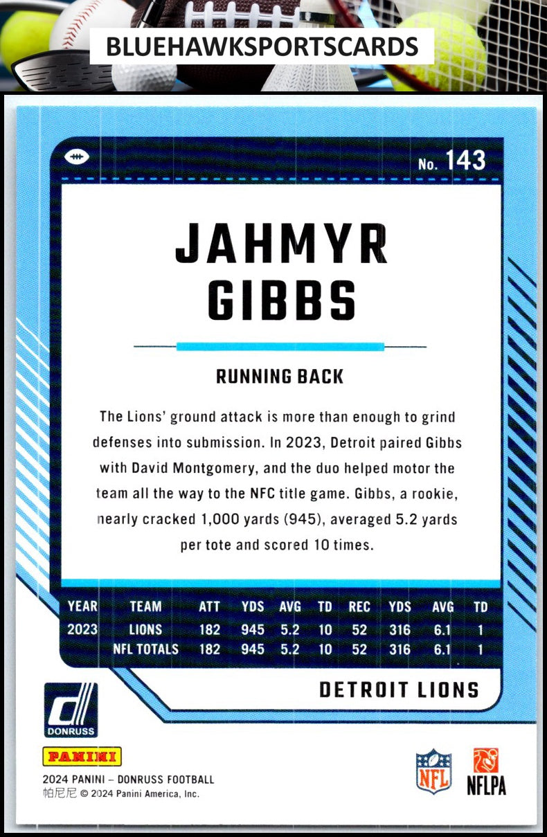 2024 Donruss #143 Jahmyr Gibbs