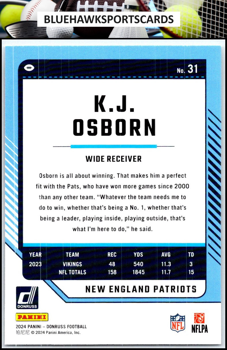 2024 Donruss #31 K.J. Osborn