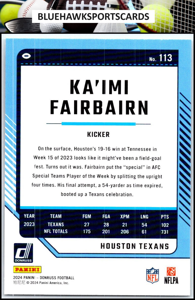 2024 Donruss #113 Ka'imi Fairbairn