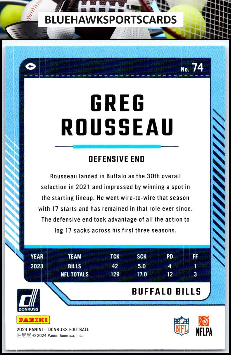 2024 Donruss #74 Greg Rousseau