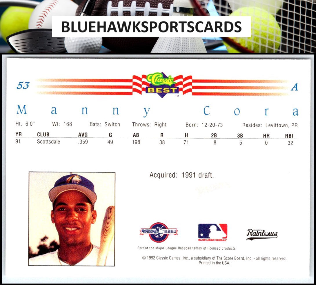 1992 Classic Best #53 Manny Cora