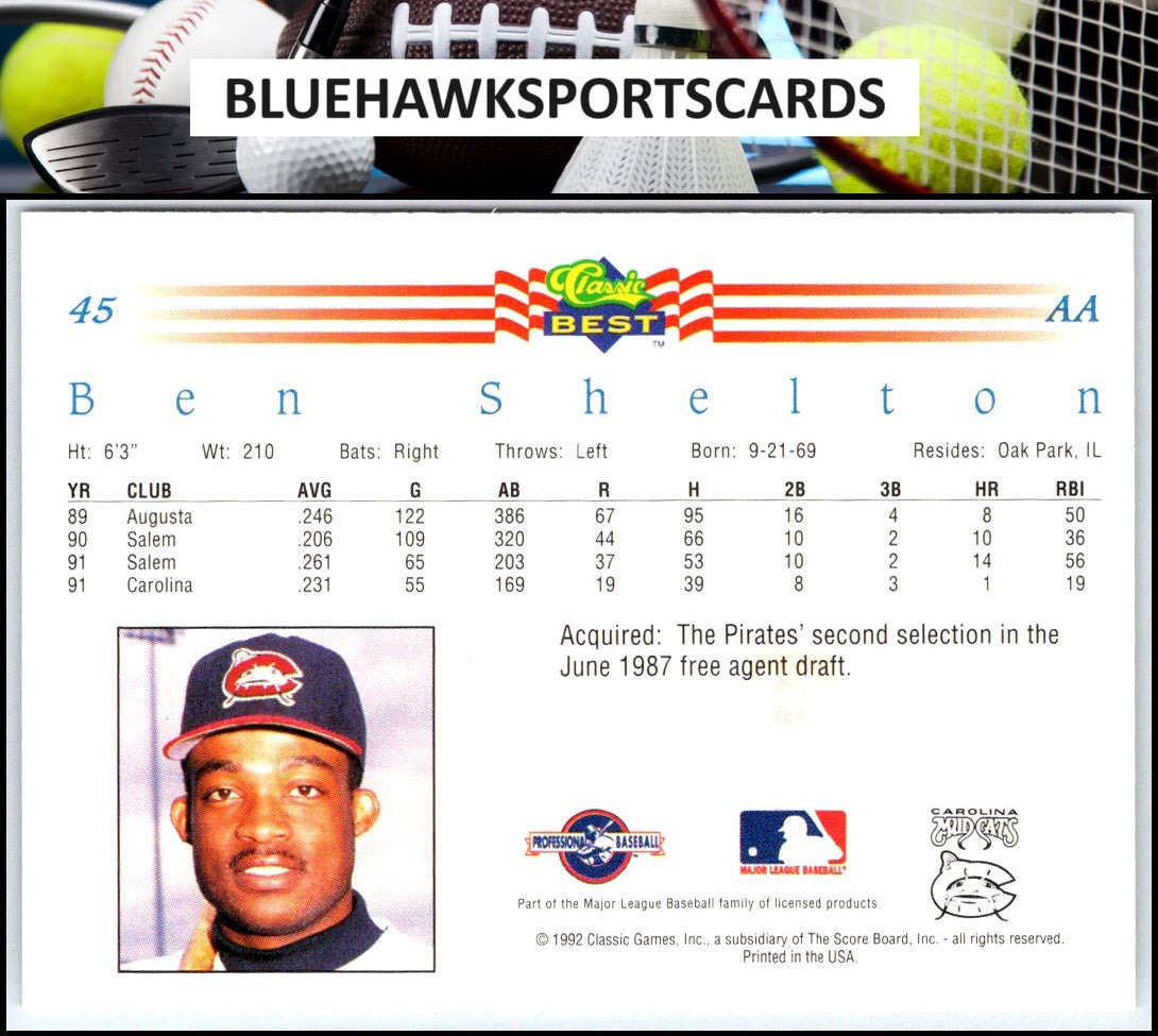 1992 Classic Best #45 Ben Shelton