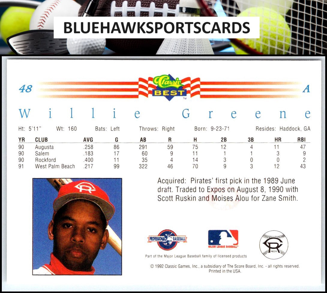 1992 Classic Best #48 Willie Greene