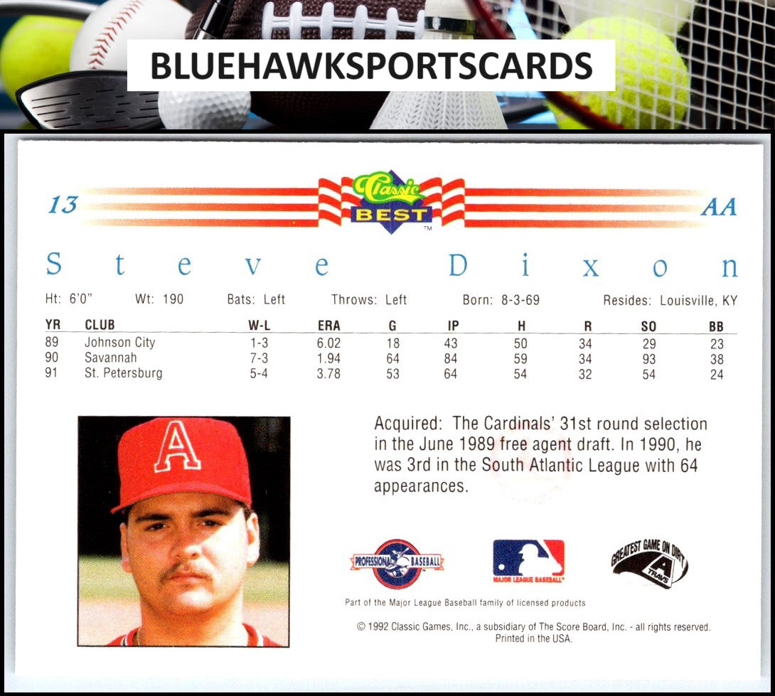 1992 Classic Best #13 Steve Dixon