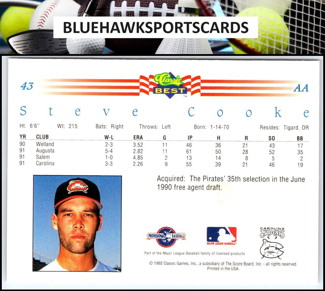1992 Classic Best #43 Steve Cooke