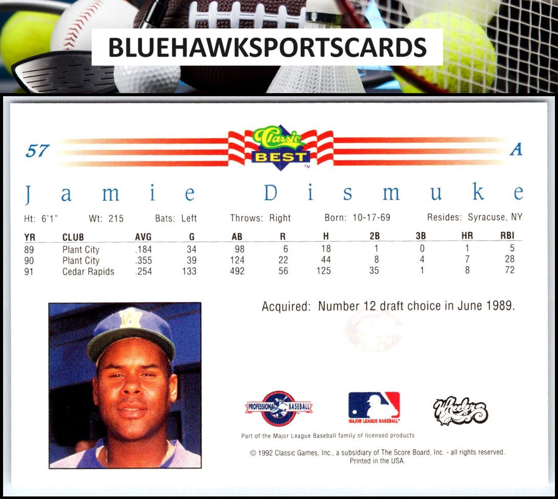 1992 Classic Best #57 Jamie Dismuke