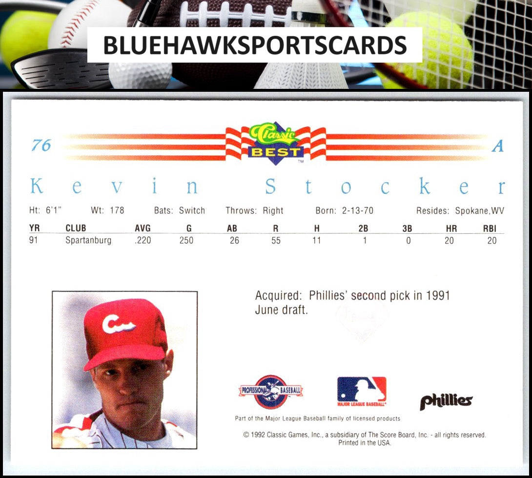 1992 Classic Best #76 Kevin Stocker