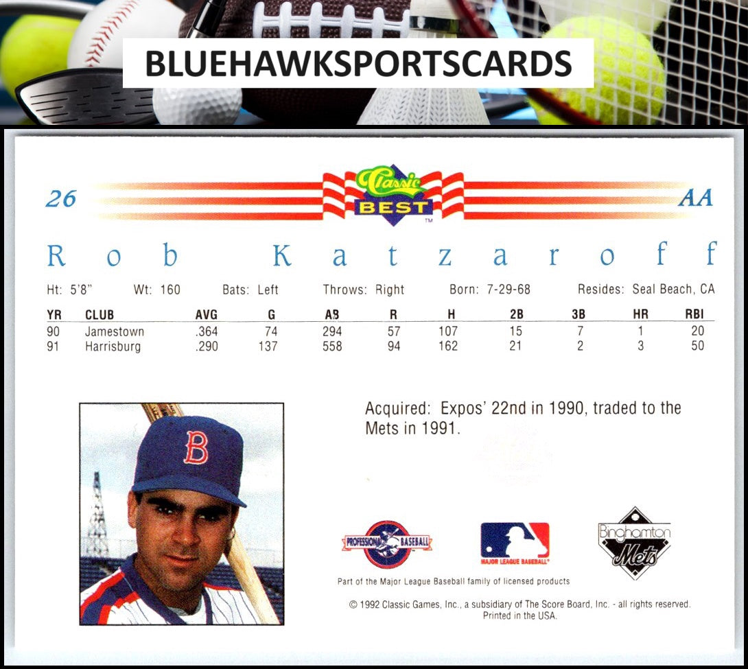 1992 Classic Best #26 Rob Katzaroff