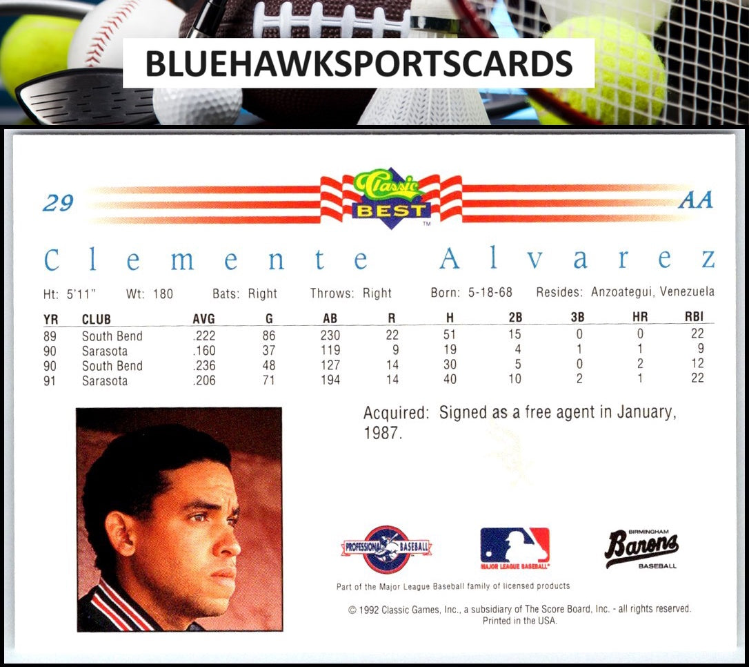1992 Classic Best #29 Clemente Alvarez