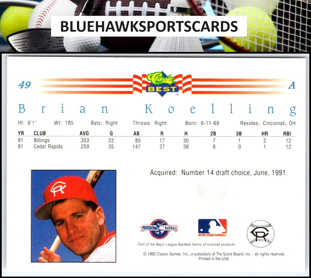 1992 Classic Best #49 Brian Koelling