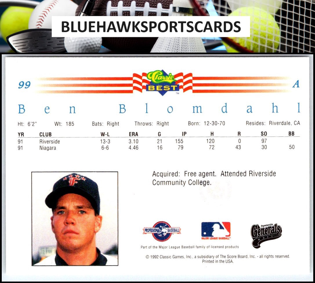 1992 Classic Best #99 Ben Blomdahl