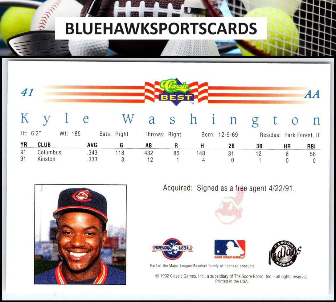 1992 Classic Best #41 Kyle Washington