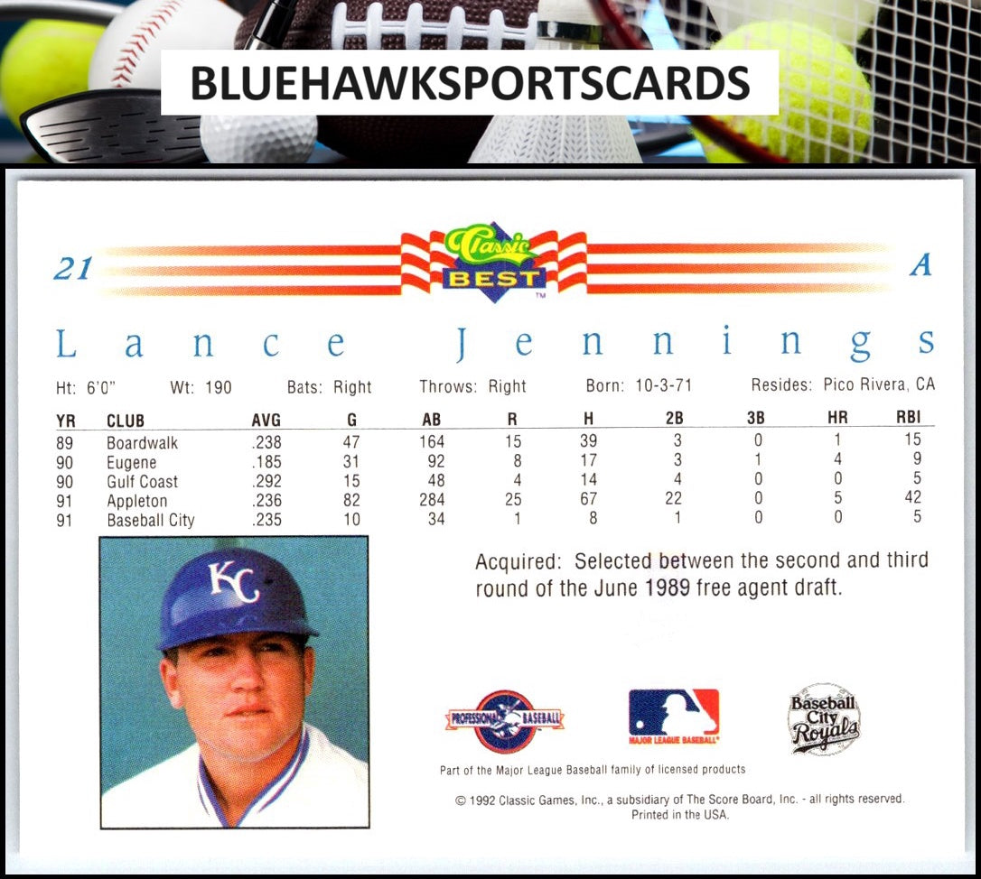 1992 Classic Best #21 Lance Jennings