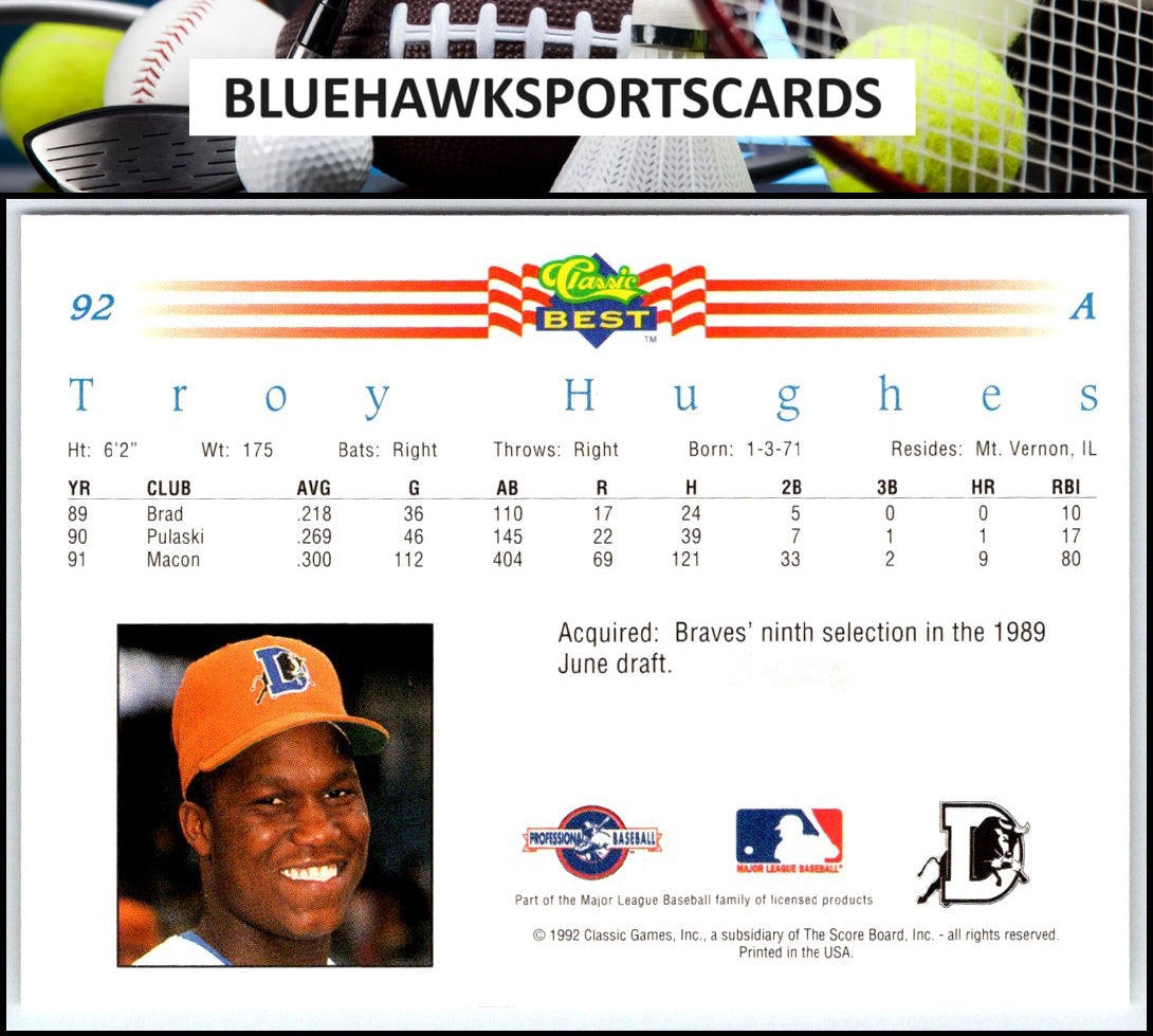 1992 Classic Best #92 Troy Hughes