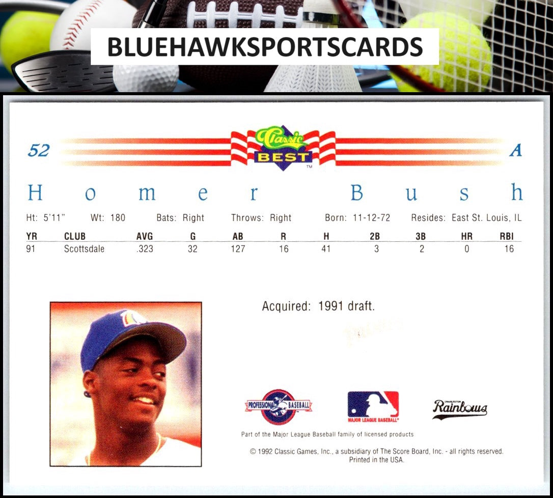 1992 Classic Best #52 Homer Bush