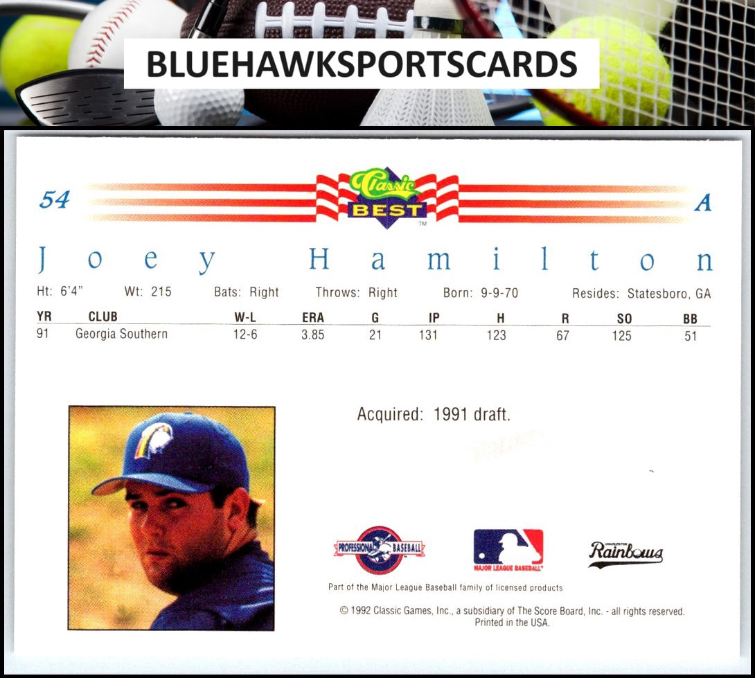1992 Classic Best #54 Joey Hamilton
