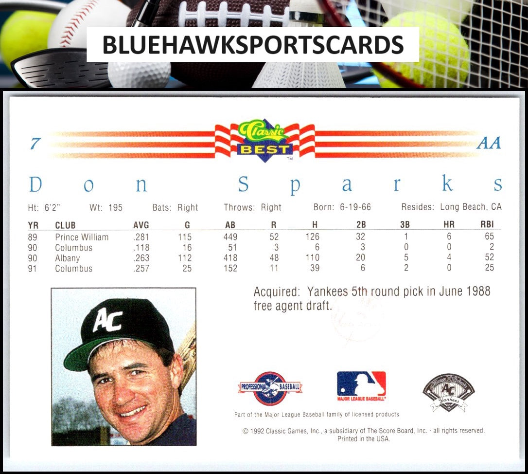 1992 Classic Best #7 Don Sparks