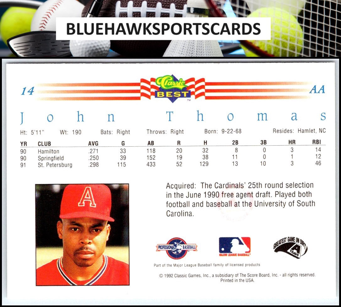 1992 Classic Best #14 John Thomas