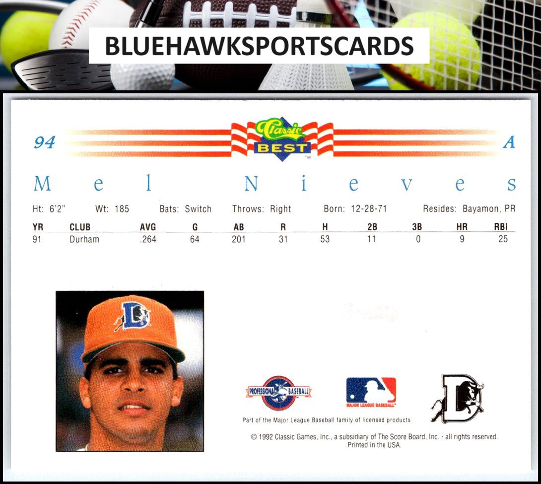 1992 Classic Best #94 Mel Nieves
