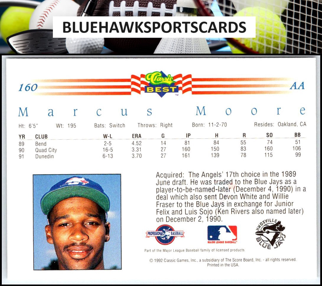 1992 Classic Best #160 Marcus Moore