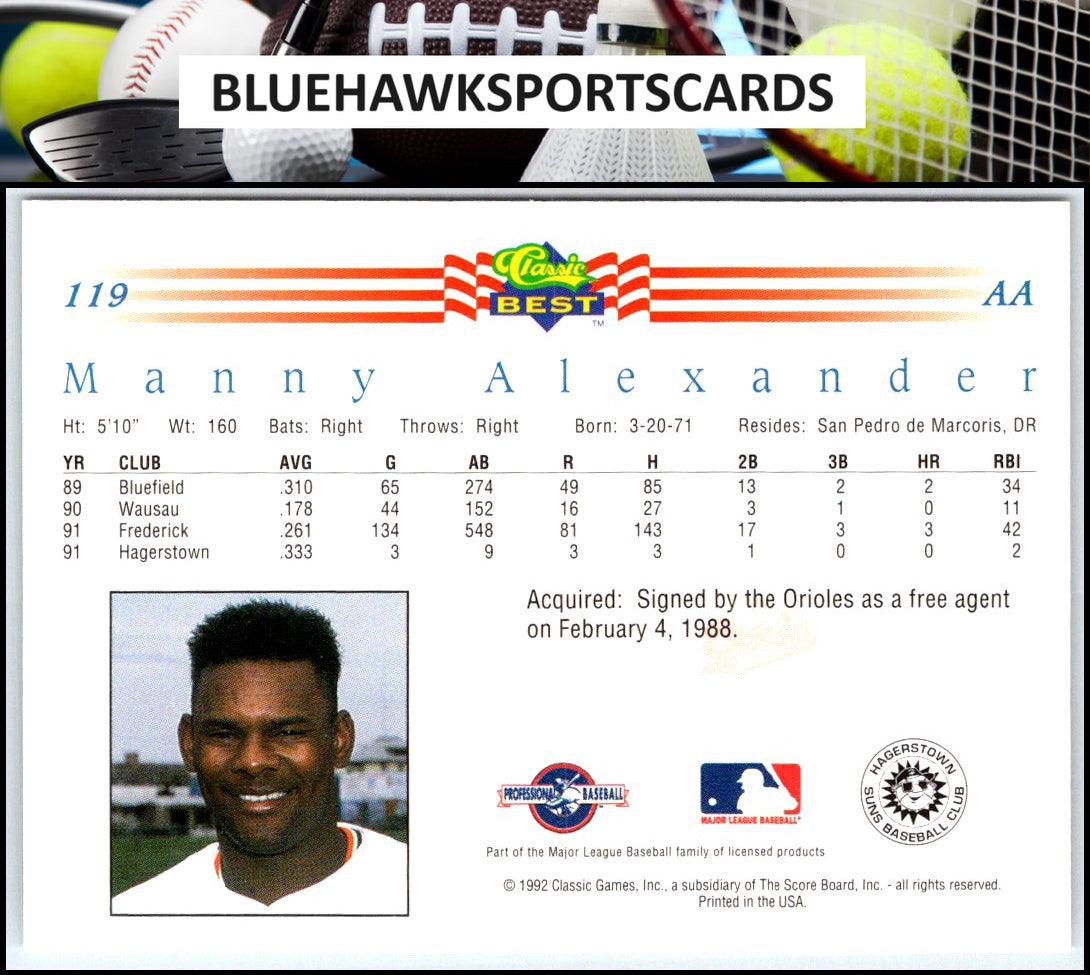 1992 Classic Best #119 Manny Alexander