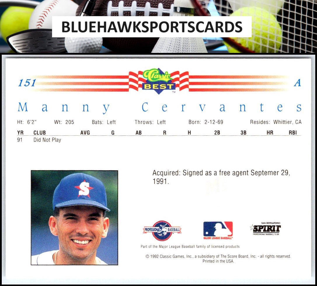 1992 Classic Best #151 Manny Cervantes