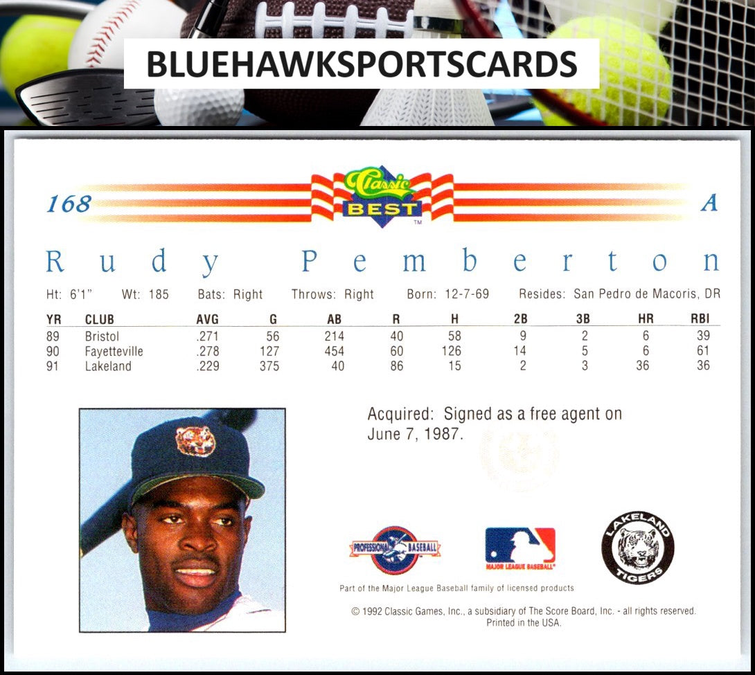 1992 Classic Best #168 Rudy Pemberton