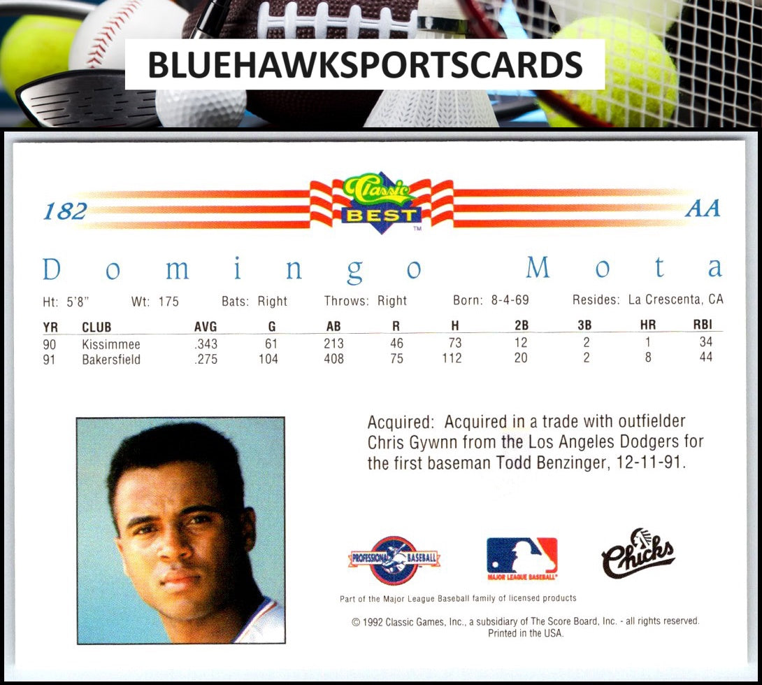 1992 Classic Best #182 Domingo Mota