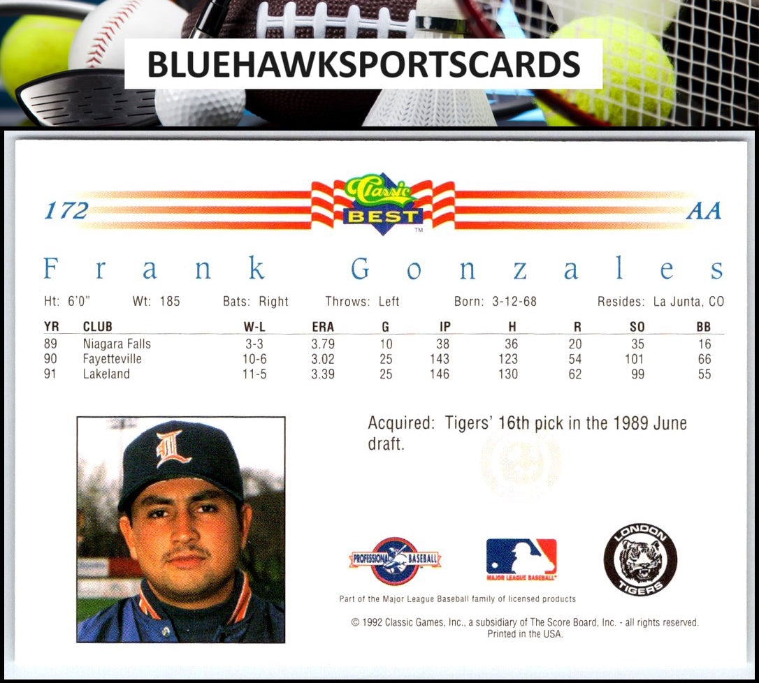 1992 Classic Best #172 Frank Gonzales