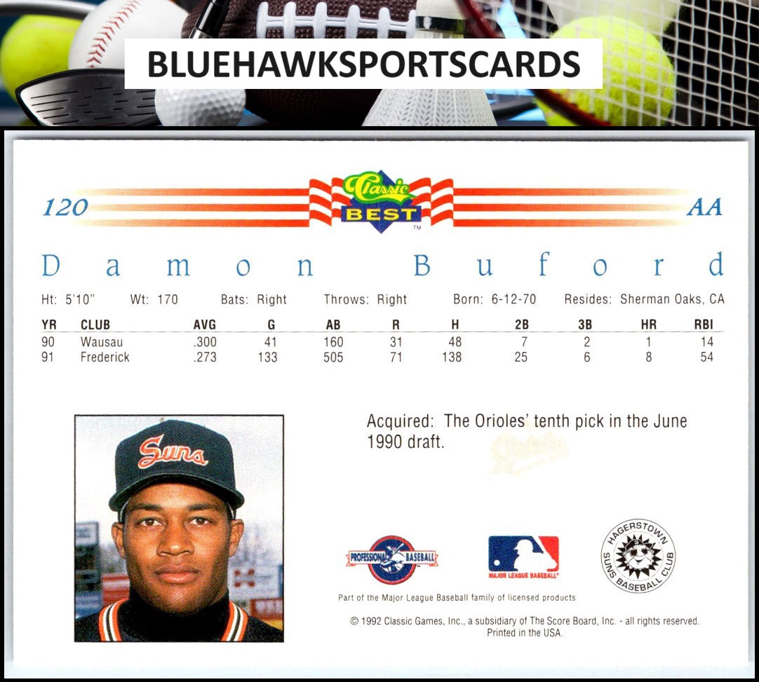 1992 Classic Best #120 Damon Buford