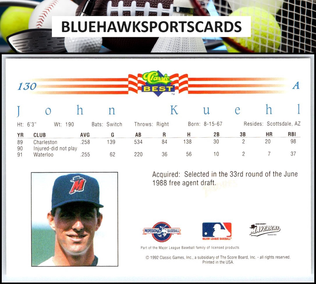 1992 Classic Best #130 John Kuehl