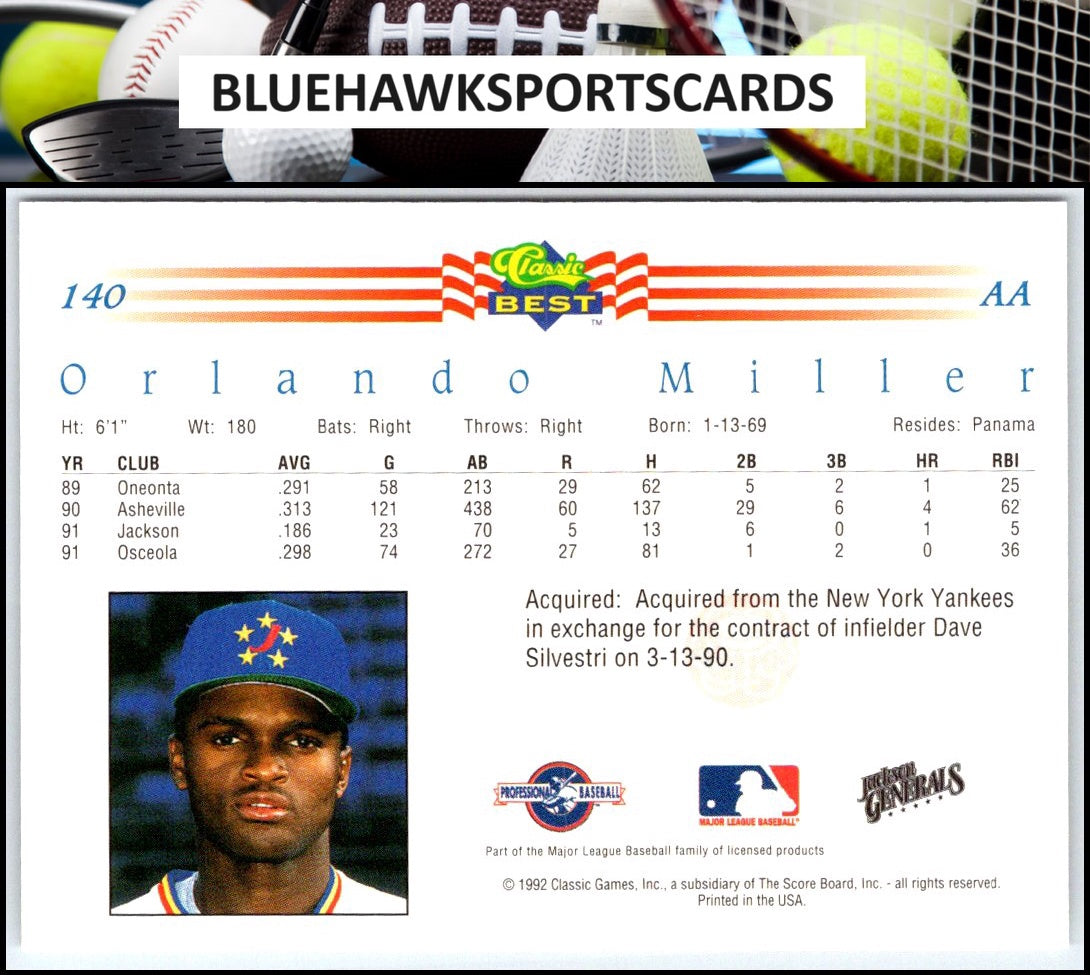 1992 Classic Best #140 Orlando Miller