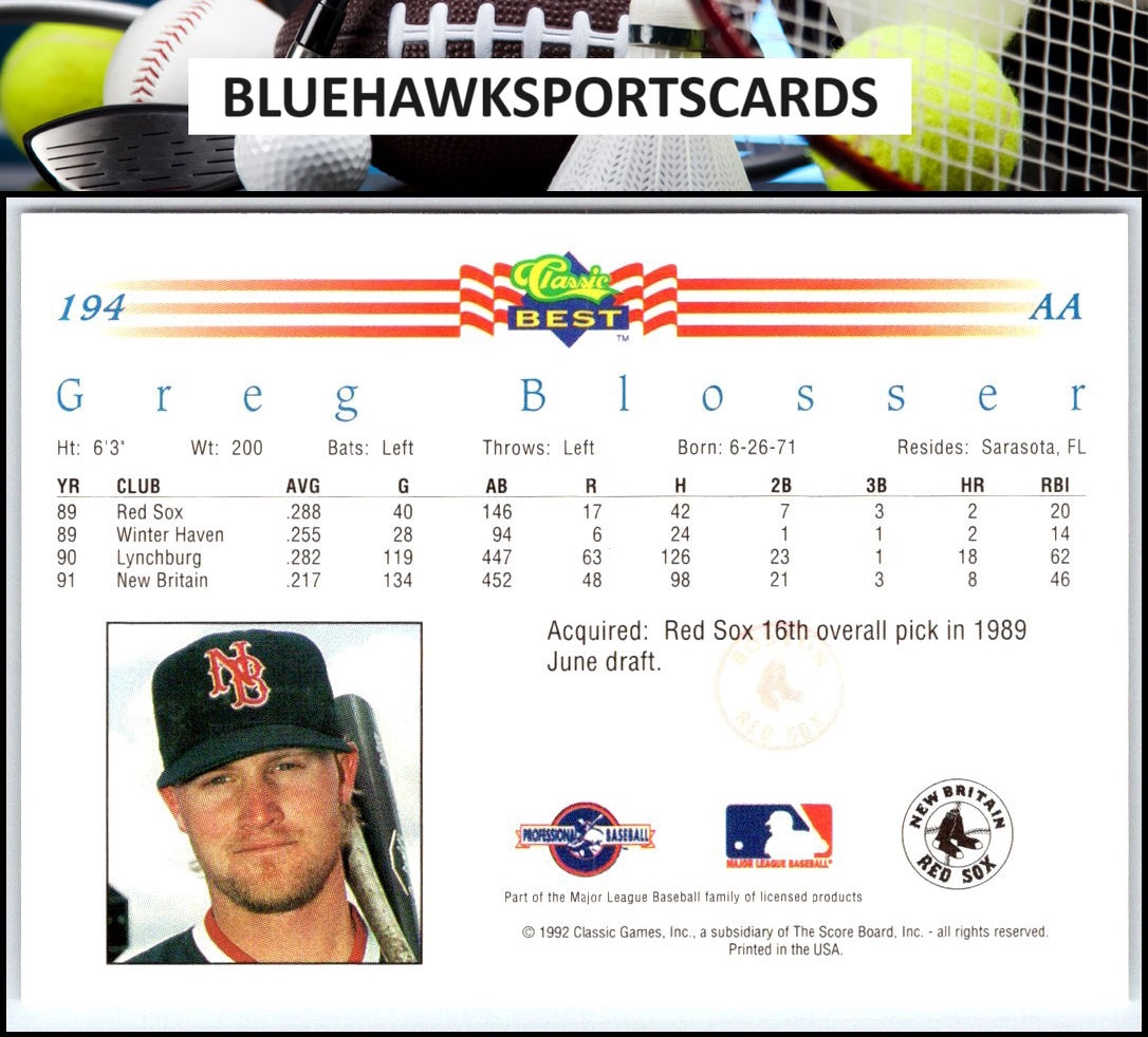 1992 Classic Best #194 Greg Blosser