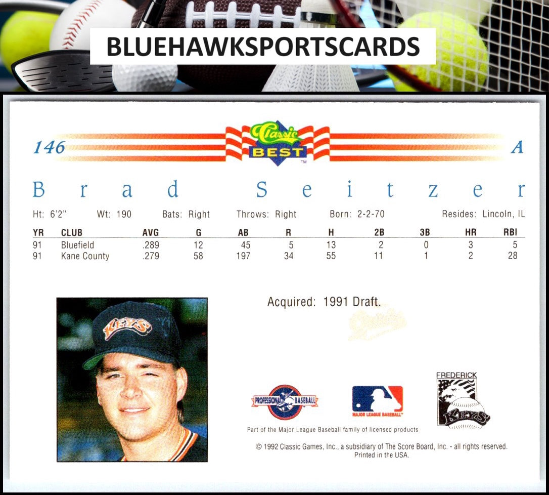 1992 Classic Best #146 Brad Seitzer