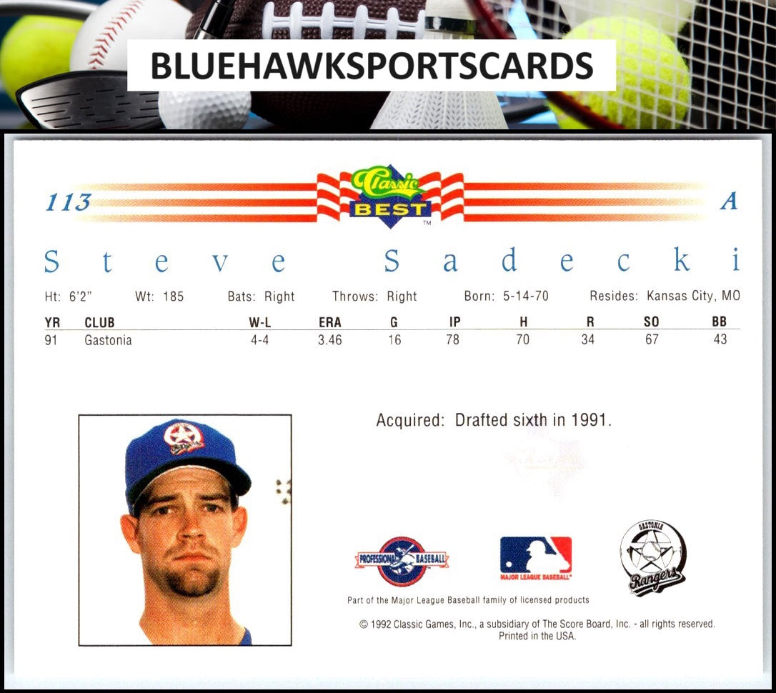 1992 Classic Best #113 Steve Sadecki