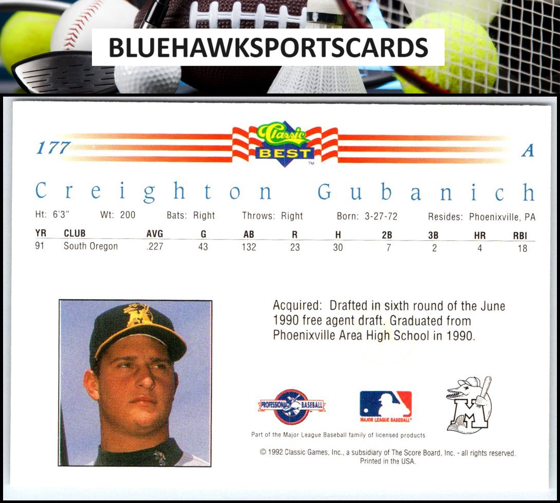 1992 Classic Best #177 Creighton Gubanich