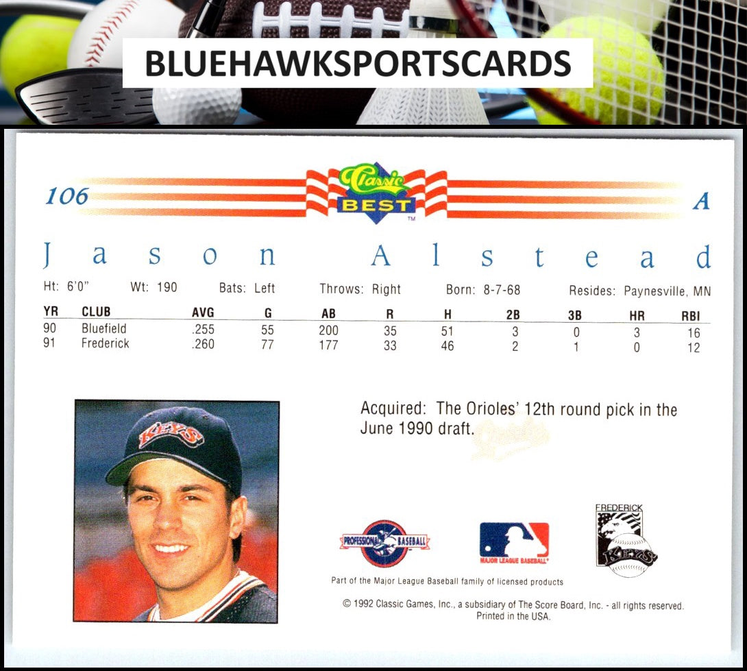 1992 Classic Best #106 Jason Alstead