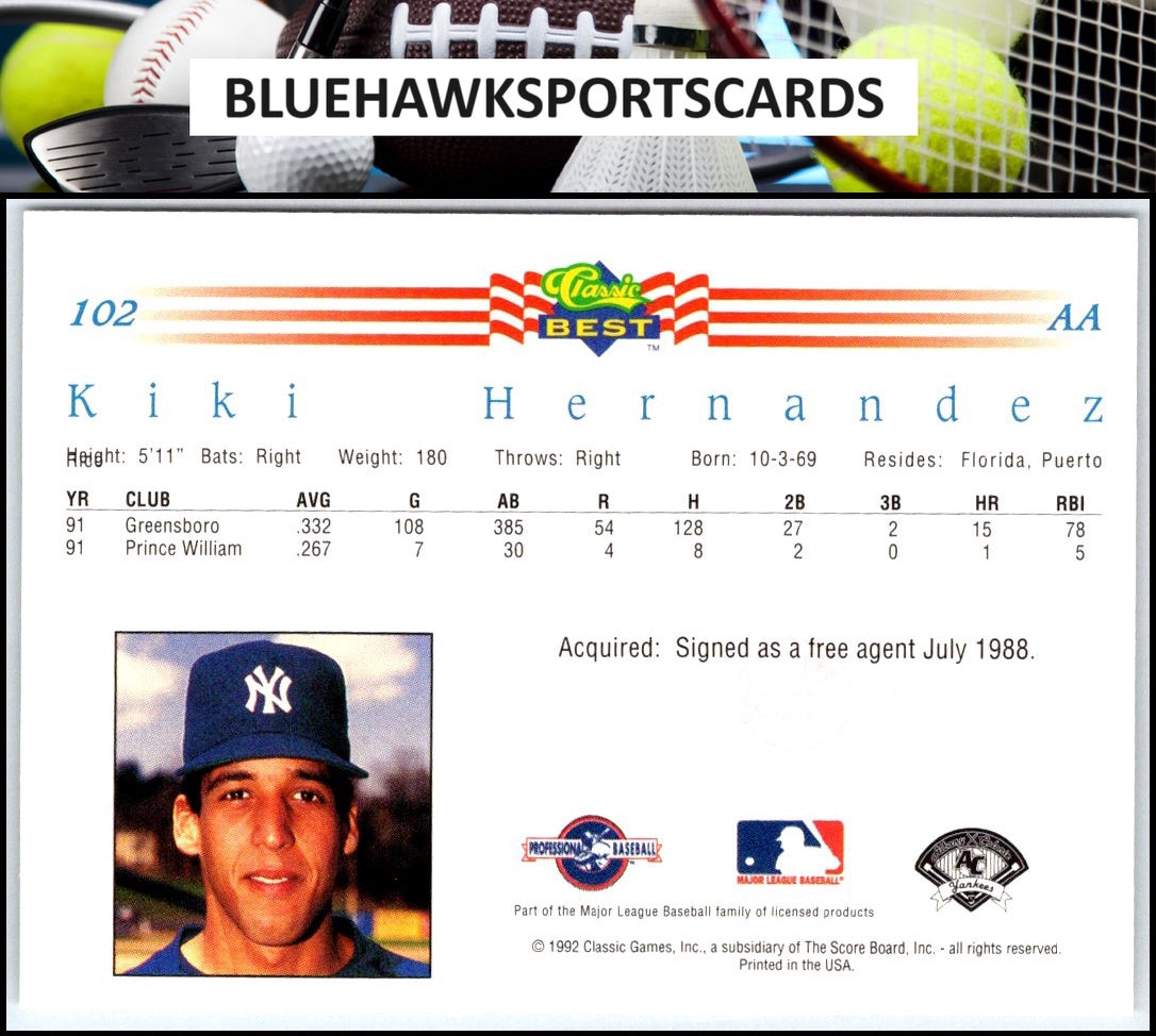 1992 Classic Best #102 Kiki Hernandez