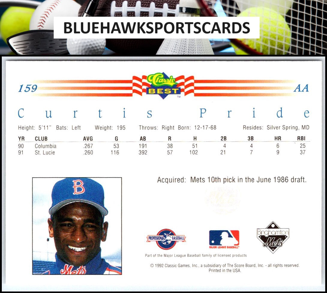 1992 Classic Best #159 Curtis Pride
